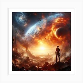 Space Man In Space Art Print