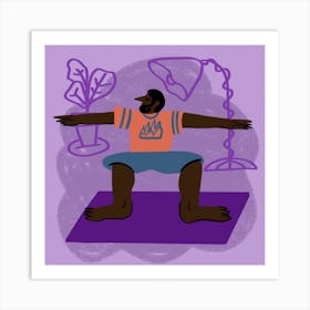 Yoga Practise Square Art Print