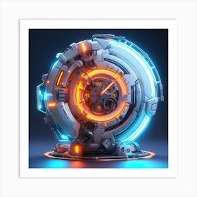 Futuristic Clock 3 Art Print