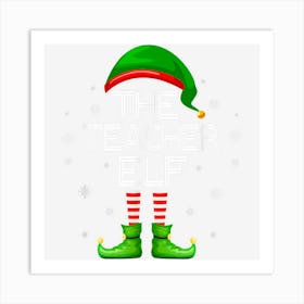 The Teacher Elf Funny Group Matching Christmas Pajamas Art Print