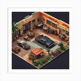 Car In A Garage Art Print