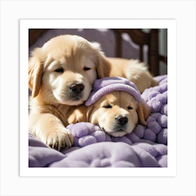 Golden Retriever Puppies Art Print