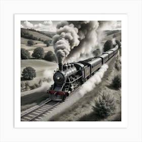 Steam Train art Art Print