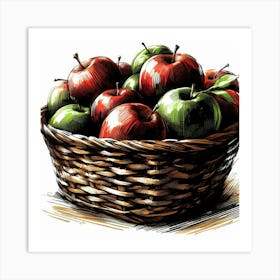 Basket of apples 1 Art Print