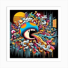 Psychedelic Mushroom 2 Art Print