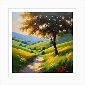 Tree In The Meadow Art Print