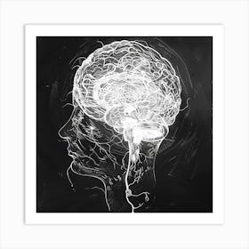 Human Brain Drawing Art Print