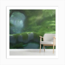 Green Forest Wall Mural Art Print