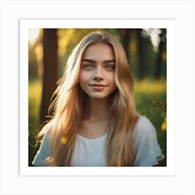 Portrait Of A Girl In The Forest Art Print