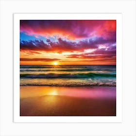 Sunset On The Beach 190 Art Print