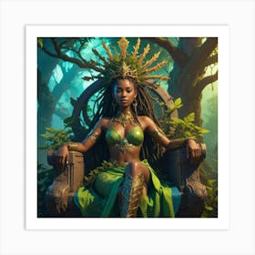 Regal Darkskinned Goddess Art Print