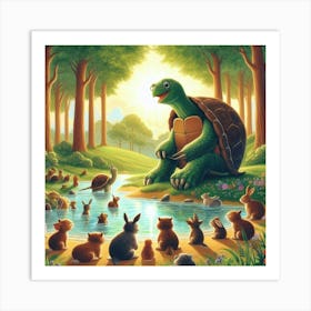 Turtle In The Woods Art Print