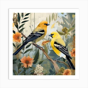 Bird In Nature American Goldfinch 2 Art Print