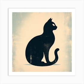 Cat silhouette 1 Art Print