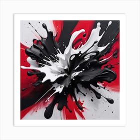 Black And Red Splash 1 Art Print