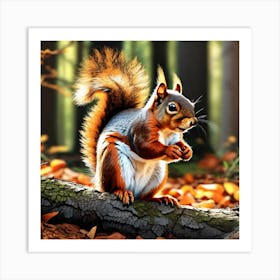 Squirrel In The Forest 384 Art Print