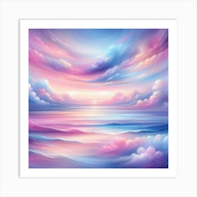 Sunset With Clouds Art Print