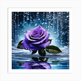 Purple Rose In The Rain Art Print