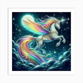 Unicorn In The Sky Art Print