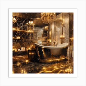 Gold Bathroom 1 Art Print