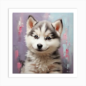 Cute baby husky 1 Art Print