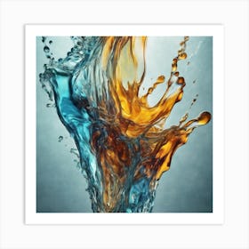 Abstract Water Splash On Glass Art Art Print