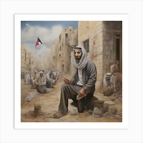 Artistic painting that expresses the reality that Palestine is experiencing Art Print