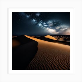 Night Sky Over Desert Art Print