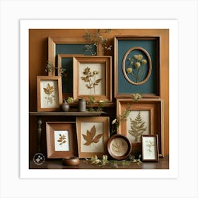 Framed Leaves Art Print