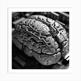 Brain On A Computer Chip 3 Art Print