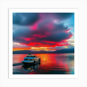 Sunset On The Lake 7 Art Print