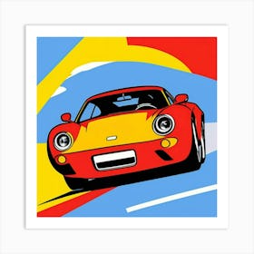 Pop Art Racing Vibes in Bold Colors Art Print