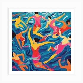 Swimmers in the Style of Matisse Art Print