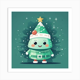 Christmas Tree In A Hat Art Print