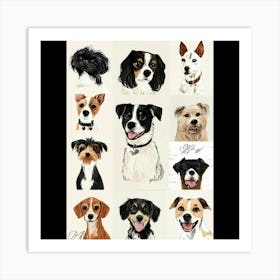 Dog Portraits Art Print