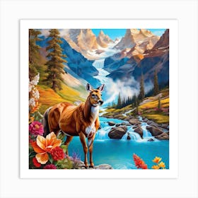 Deer By The River 3 Art Print