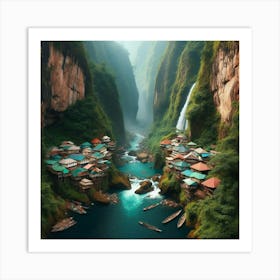 Village In The Mountains 3 Art Print