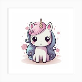 Unicorn With Rainbow Mane 34 Art Print