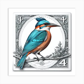 Kingfisher Bird Butiful Poster Art 1 Art Print
