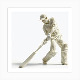 Cricket Player In Action 4 Art Print