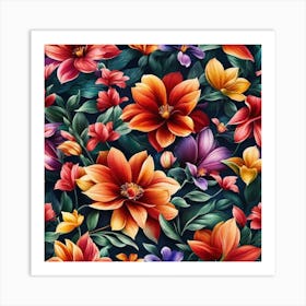 Floral Wallpaper 2 Art Print