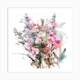 Watercolor Flowers 40 Art Print