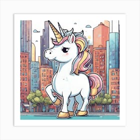 Unicorn in the City Art Print