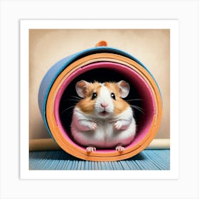 Hamster In A Tube 3 Art Print