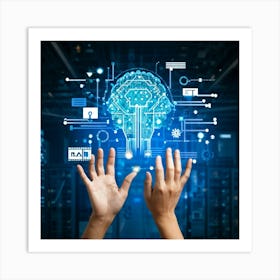 An Ultra Clear Digital Render Of A Cyber Security Concept Icon Fusing Business Brain Development 2 1 Art Print