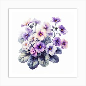 Flowers of Saintpaulia Art Print