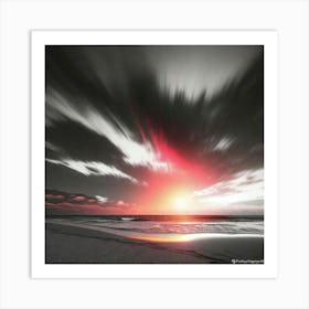 Sunset At The Beach 22 Art Print