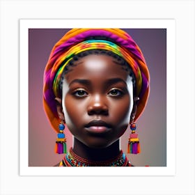African Girl Portrait Art Print