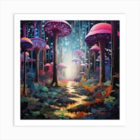 Mushroom Forest Art Print