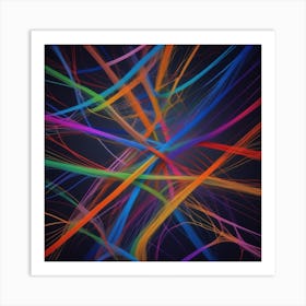 Abstract Colorful Lines 5 Art Print